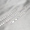 Sterling Silver Basic Necklace, Figaro Design, Polished, Silver Finish, 04.420.0010.24
