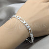 Sterling Silver Basic Bracelet, Figaro Design, Polished, Silver Finish, 03.420.0010.09