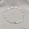 Sterling Silver Basic Bracelet, Figaro Design, Polished, Silver Finish, 03.420.0010.09