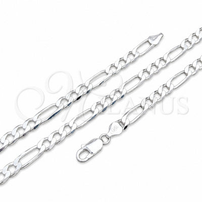 Sterling Silver Basic Necklace, Figaro Design, Polished, Silver Finish, 04.420.0011.26 (180 Gauge, 07 MM for wholesale, main product view