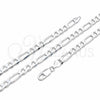 Sterling Silver Basic Necklace, Figaro Design, Polished, Silver Finish, 04.420.0011.26 (180 Gauge, 07 MM Thickness, 26 Inches Length)