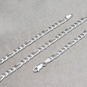 Sterling Silver Necklace — Basic Necklace Figaro Design Polished 04. Gauge 04 — main product view — SKU 159506 | Plata 925 collar — básico Necklace Figaro diseño pulido 04. Gauge 04 — SKU 159506