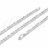 Sterling Silver Basic Necklace, Figaro Design, Polished, Silver Finish, 04.420.0014.22 (100 Gauge, 04 MM Thickness, 22 Inches Length)