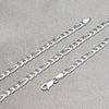 Sterling Silver Basic Necklace, Figaro Design, Polished, Silver Finish, 04.420.0014.22 (100 Gauge, 04 MM Thickness, 22 Inches Length)