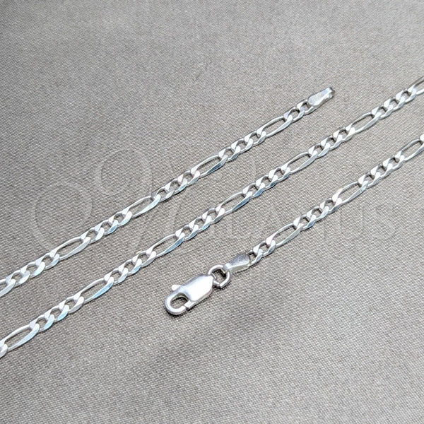 Sterling Silver Basic Necklace, Figaro Design, Polished, Silver Finish, 04.420.0015.18