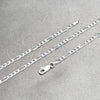 Sterling Silver Basic Necklace, Figaro Design, Polished, Silver Finish, 04.420.0015.18 (0.80 Gauge, Thickness, 18 Inches Length)