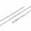Sterling Silver Basic Necklace, Figaro Design, Polished, Silver Finish, 04.420.0015.18 (0.80 Gauge, Thickness, 18 Inches Length)