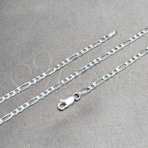 Sterling Silver Necklace — Basic Necklace Figaro Design Polished 04. 0.80 Gauge — main product view — SKU 159507 | Plata 925 collar — básico Necklace Figaro diseño pulido 04. 0.80 Gauge — SKU 159507