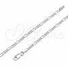 Sterling Silver Basic Necklace, Figaro Design, Polished, Silver Finish, 04.420.0016.18 (0.60 Gauge, Thickness, 18 Inches Length)