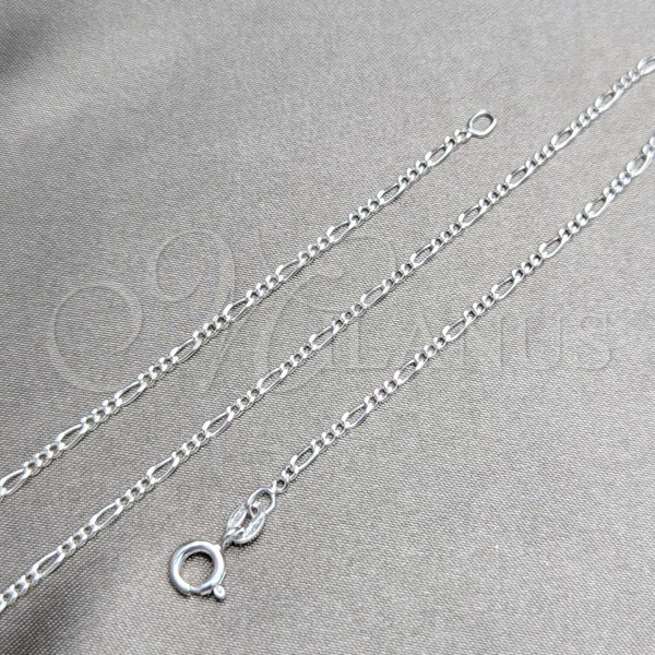 Sterling Silver Basic Necklace, Figaro Design, Polished, Silver Finish, 04.420.0002.16