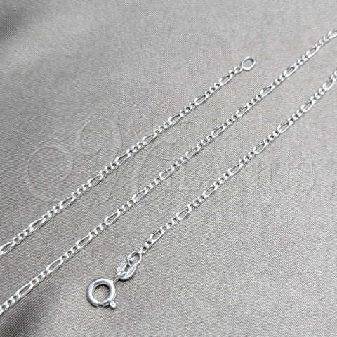 Sterling Silver Basic Necklace, Figaro Design, Polished, Silver Finish, 04.420.0002.16