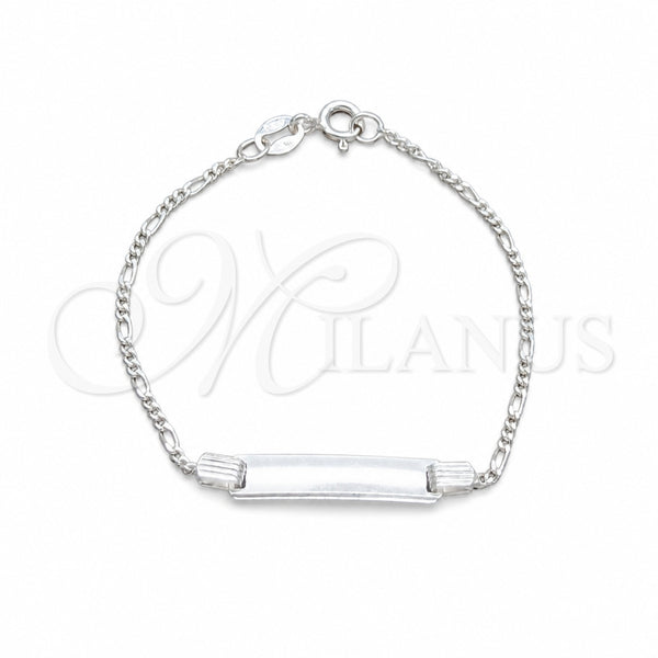 Sterling Silver Basic Necklace, Figaro Design, Polished, Silver Finish, 03.420.0002.05 (0.40 Gauge, Thickness, 5 Inches Length)