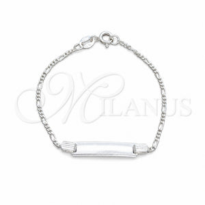 Sterling Silver Basic Necklace, Figaro Design, Polished, Silver Finish, 03.420.0002.05 (0.40 Gauge, Thickness, 5 Inches Length)