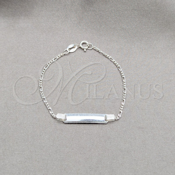 Sterling Silver Basic Necklace, Figaro Design, Polished, Silver Finish, 03.420.0002.05 (0.40 Gauge, Thickness, 5 Inches Length)