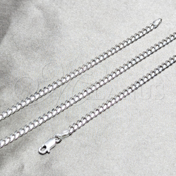 Sterling Silver Basic Necklace, Miami Cuban Design, Polished, Silver Finish, 04.420.0003.18