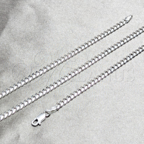Sterling Silver Basic Necklace, Miami Cuban Design, Polished, Silver Finish, 04.420.0003.18