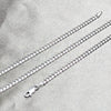 Sterling Silver Basic Necklace, Miami Cuban Design, Polished, Silver Finish, 04.420.0003.18 (100 Gauge, 02 MM Thickness, 18 Inches Length)
