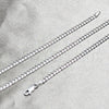 Sterling Silver Basic Necklace, Miami Cuban Design, Polished, Silver Finish, 04.420.0003.18 (100 Gauge, 02 MM Thickness, 18 Inches Length)
