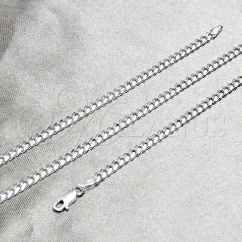 Sterling Silver Basic Anklet, Miami Cuban Design, Polished, Silver Finish, 03.420.0003.10