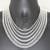 Sterling Silver Basic Necklace, Miami Cuban Design, Polished, Silver Finish, 03.420.0003.10 (100 Gauge, 02 MM Thickness, 10 Inches Length)
