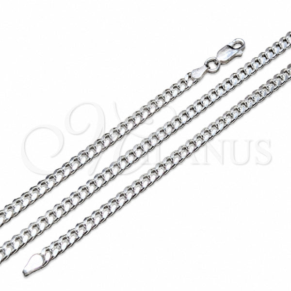 Sterling Silver Necklace — Basic Necklace Miami Cuban Design Polished 04. Gauge — main product view — SKU 159519 | Plata 925 collar — básico Necklace Miami Cuban diseño pulido 04. Gauge — SKU 159519