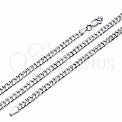 Sterling Silver Basic Necklace, Miami Cuban Design, Polished, Silver Finish, 04.420.0004.24 (120 Gauge, 04 MM for wholesale, main product view