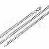 Sterling Silver Basic Necklace, Miami Cuban Design, Polished, Silver Finish, 04.420.0004.24 (120 Gauge, 04 MM Thickness, 24 Inches Length)