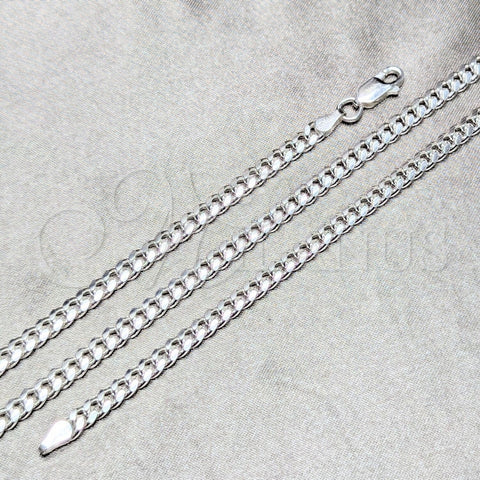 Sterling Silver Basic Necklace, Miami Cuban Design, Polished, Silver Finish, 04.420.0005.22