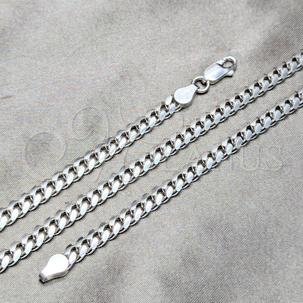 Sterling Silver Necklace — Basic Necklace Miami Cuban Design Polished 04. Gauge — main product view — SKU 159528 | Plata 925 collar — básico Necklace Miami Cuban diseño pulido 04. Gauge — SKU 159528