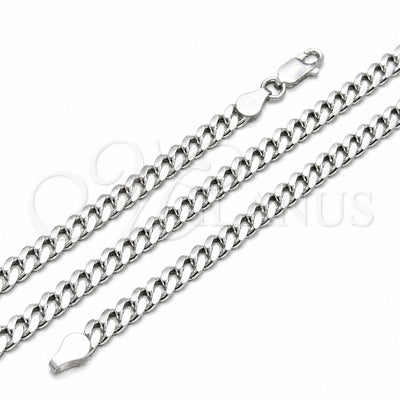 Sterling Silver Basic Necklace, Miami Cuban Design, Polished, Silver Finish, 04.420.0006.24 (180 Gauge, 06 MM for wholesale, main product view