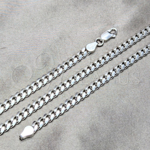 Sterling Silver Basic Necklace, Miami Cuban Design, Polished, Silver Finish, 04.420.0006.26