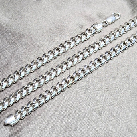 Sterling Silver Basic Necklace, Miami Cuban Design, Polished, Silver Finish, 04.420.0007.24