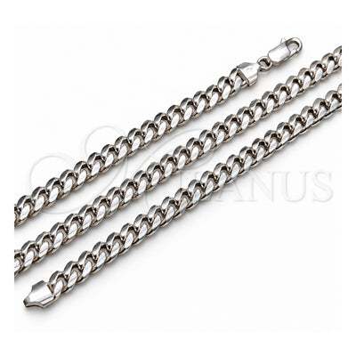 Sterling Silver Basic Bracelet, Miami Cuban Design, Polished, Silver Finish, 04.420.0007.09 (200 Gauge, 07 MM Thickness, 9 Inches Length)