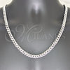 Sterling Silver Basic Necklace, Miami Cuban Design, Polished, Silver Finish, 04.420.0008.24