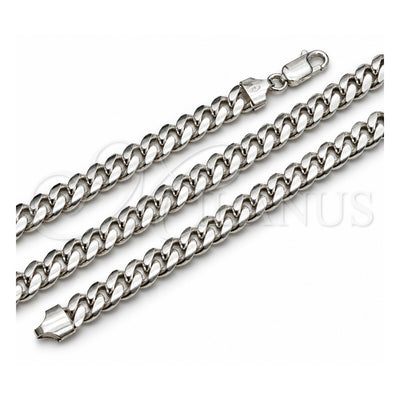 Sterling Silver Basic Bracelet, Miami Cuban Design, Polished, Silver Finish, 03.420.0008.09 (220 Gauge, 08 MM Thickness, 9 Inches Length)