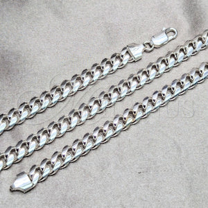 Sterling Silver Bracelet — Basic Bracelet Miami Cuban Design Polished 03. Gauge — main product view — SKU 159540 | Plata 925 brazalete — básico Bracelet Miami Cuban diseño pulido 03. Gauge — SKU 159540