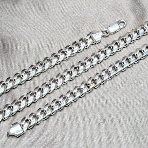Sterling Silver Bracelet — Basic Bracelet Miami Cuban Design Polished 03. Gauge — main product view — SKU 159540 | Plata 925 brazalete — básico Bracelet Miami Cuban diseño pulido 03. Gauge — SKU 159540