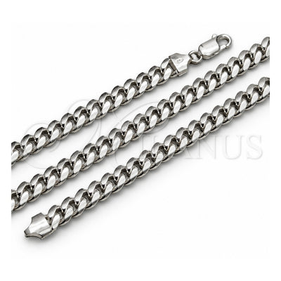 Sterling Silver Basic Bracelet, Miami Cuban Design, Polished, Silver Finish, 03.420.0008.09.1 (220 Gauge, 08 MM Thickness, 9 Inches Length)