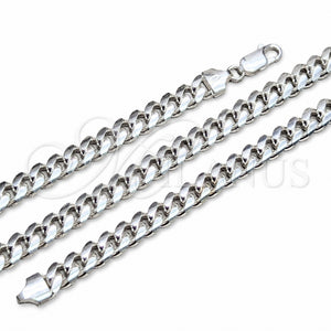 Sterling Silver Basic Bracelet, Miami Cuban Design, Polished, Silver Finish, 03.420.0008.09.1 (220 Gauge, 08 MM Thickness, 9 Inches Length)