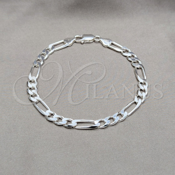 Sterling Silver Basic Bracelet, Polished, Silver Finish, 04.420.011.09 (180 Gauge, 07 MM Thickness, 9 Inches Length)