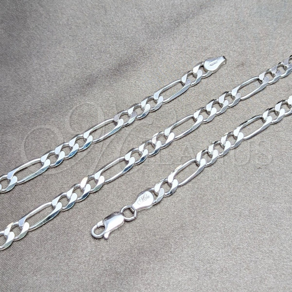 Sterling Silver Basic Necklace, Figaro Design, Polished, Silver Finish, 04.420.0012.22