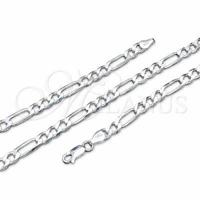 Sterling Silver Basic Necklace, Figaro Design, Polished, Silver Finish, 04.420.0012.22 (150 Gauge, 06 MM for wholesale, main product view