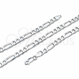 Sterling Silver Necklace — Basic Necklace Figaro Design Polished 04. Gauge 06 — main product view — SKU 159546 | Plata 925 collar — básico Necklace Figaro diseño pulido 04. Gauge 06 — SKU 159546