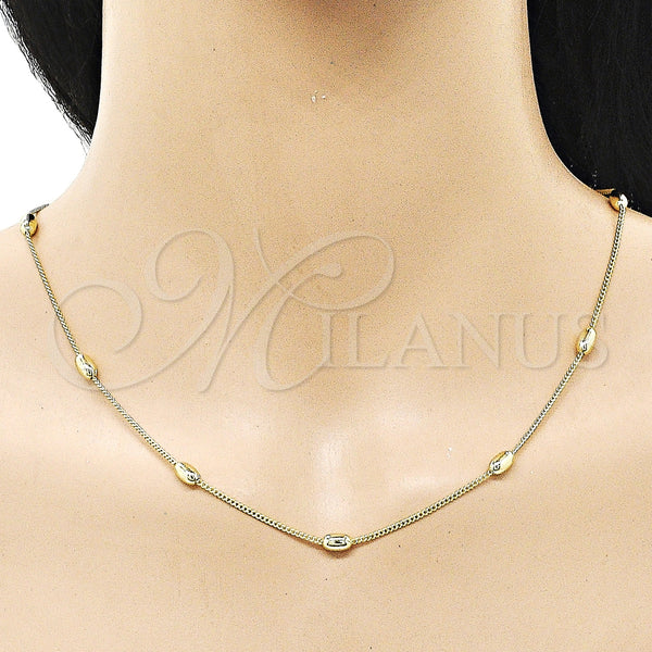 Gold Filled Necklace — Basic Necklace Miami Cuban and Ball Design Polished — alternate product view — SKU 159548 | Oro Laminado collar — básico Necklace Miami Cuban and Ball diseño pulido — SKU 159548