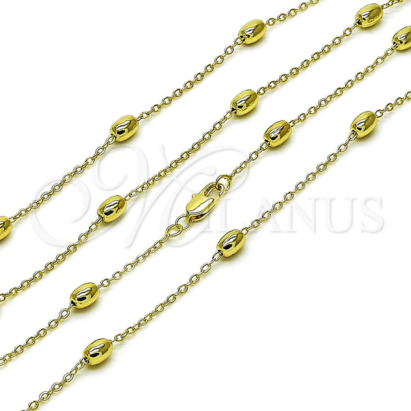 Gold Filled Necklace — Basic Necklace Rolo and Ball Design Polished 04. — main product view — SKU 159550 | Oro Laminado collar — básico Necklace Rolo and Ball diseño pulido 04. — SKU 159550