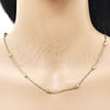 Oro Laminado Basic Necklace, Gold Filled Style Singapore and Ball Design, Polished, Golden Finish, 04.213.0282.20 (02 MM Thickness, 20 Inches Length)