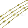 Oro Laminado Basic Necklace, Gold Filled Style Singapore and Ball Design, Polished, Golden Finish, 04.213.0282.22