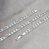 Sterling Silver Basic Necklace, Figaro Design, Polished, Silver Finish, 04.420.0012.20 (150 Gauge, 06 MM Thickness, 20 Inches Length)