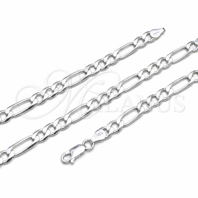 Sterling Silver Basic Necklace, Figaro Design, Polished, Silver Finish, 04.420.0012.20 (150 Gauge, 06 MM for wholesale, main product view