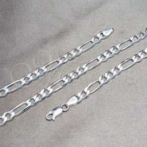 Sterling Silver Necklace — Basic Necklace Figaro Design Polished 04. Gauge 06 — main product view — SKU 159554 | Plata 925 collar — básico Necklace Figaro diseño pulido 04. Gauge 06 — SKU 159554